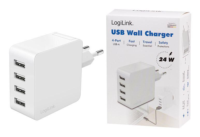 Carregador USB de Parede LOGILINK PA0336W (24 W - Branco), miniatura 5
