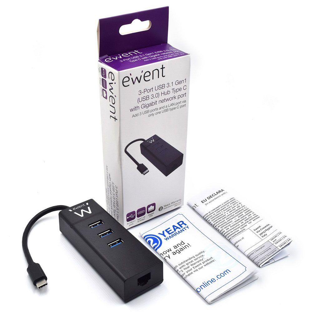Hub USB-C EWENT EW1141 (0,15 m - Preto) — miniatura 6