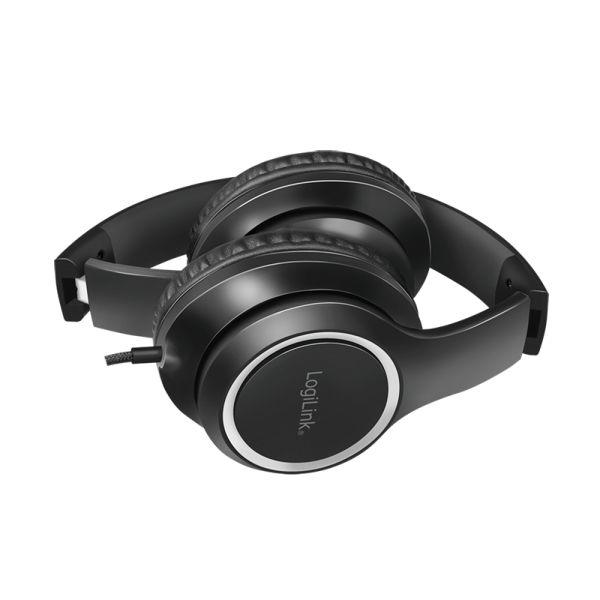 Headset LOGILINK HS0053 (Headset estéreo com microfone - Com fios - Circum-aural - Preto e Prateado), miniatura 4