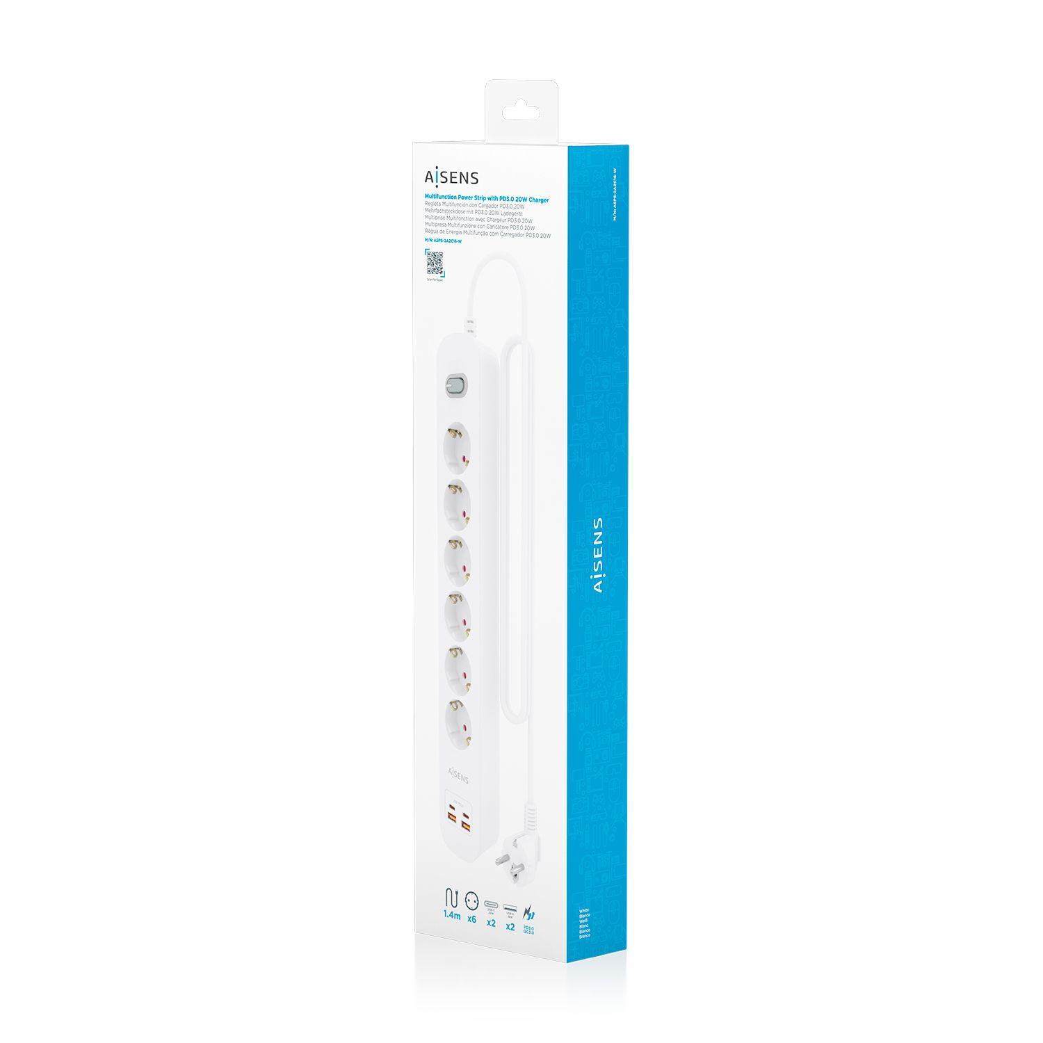 Extensão Elétrica AISENS ASPS-2A2C16-W (Cobre - Branco) — miniatura 7