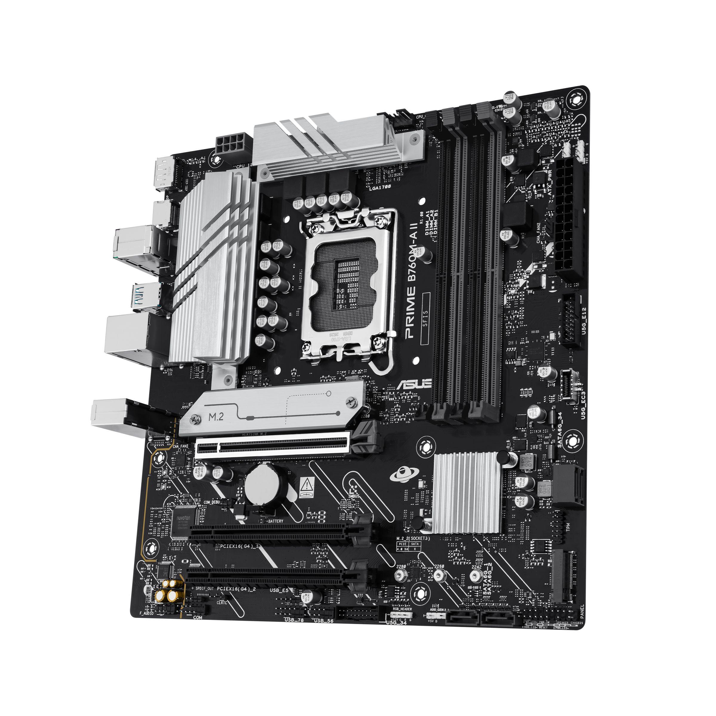 Motherboard ASUS PRIME B760M-A II-CSM (LGA 1700 - micro ATX - Duplo canal - Cinzento), miniatura 4