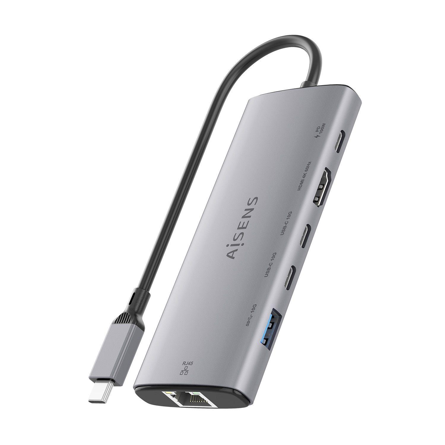 Estação de Ancoragem USB-C AISENS ASUC-6P030-GR (0,2 m - Cinzento), miniatura 3