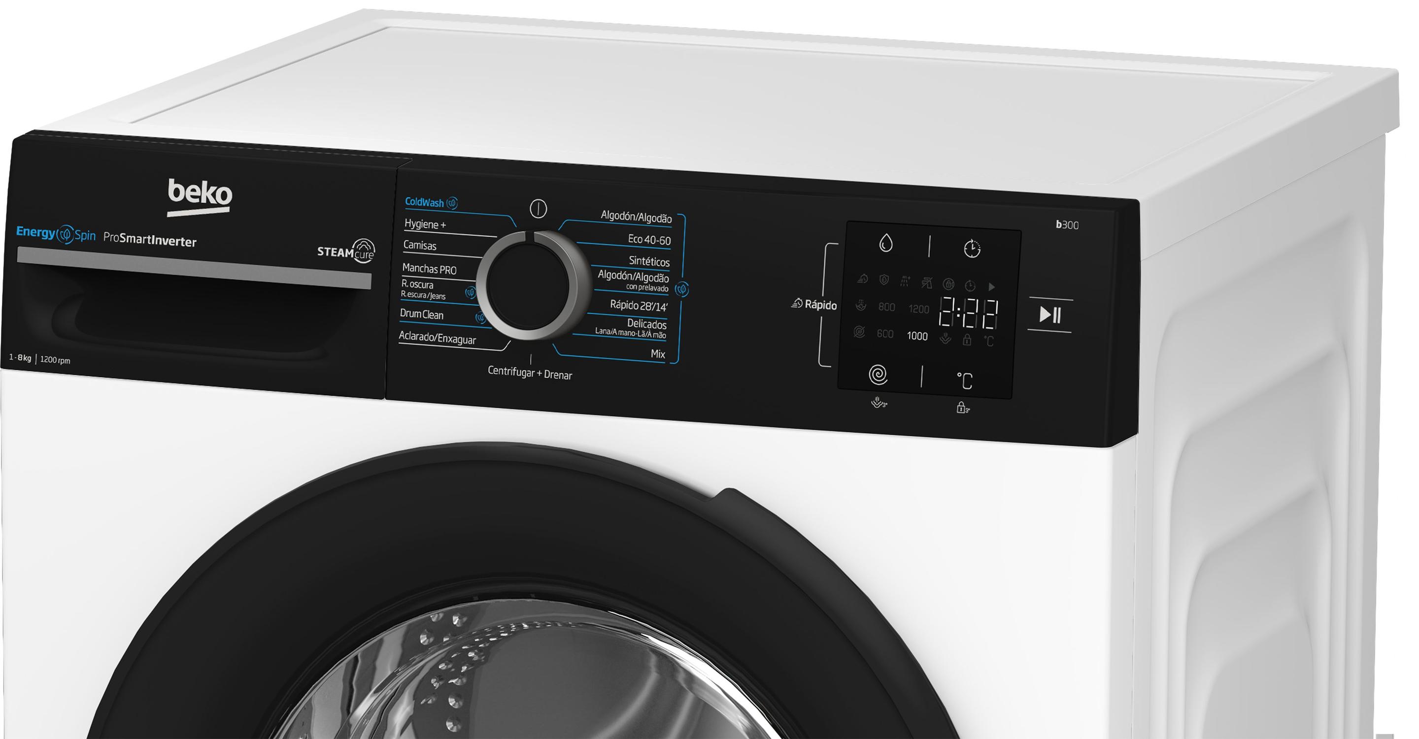Máquina de Lavar Roupa Independente BEKO BM3WFSU38213 (1151 RPM - B - 45 l - Branco), miniatura 7