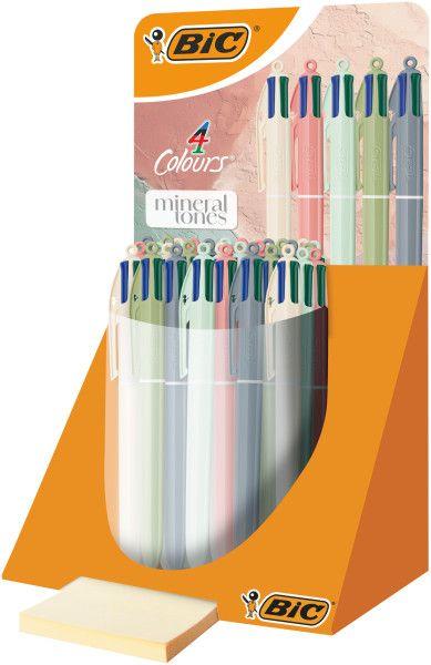 Esferográficas BIC 4 Colours Mineral Tones (Expositor com 30 unidades - Ponta média 1,0 mm - Cores sortidas)