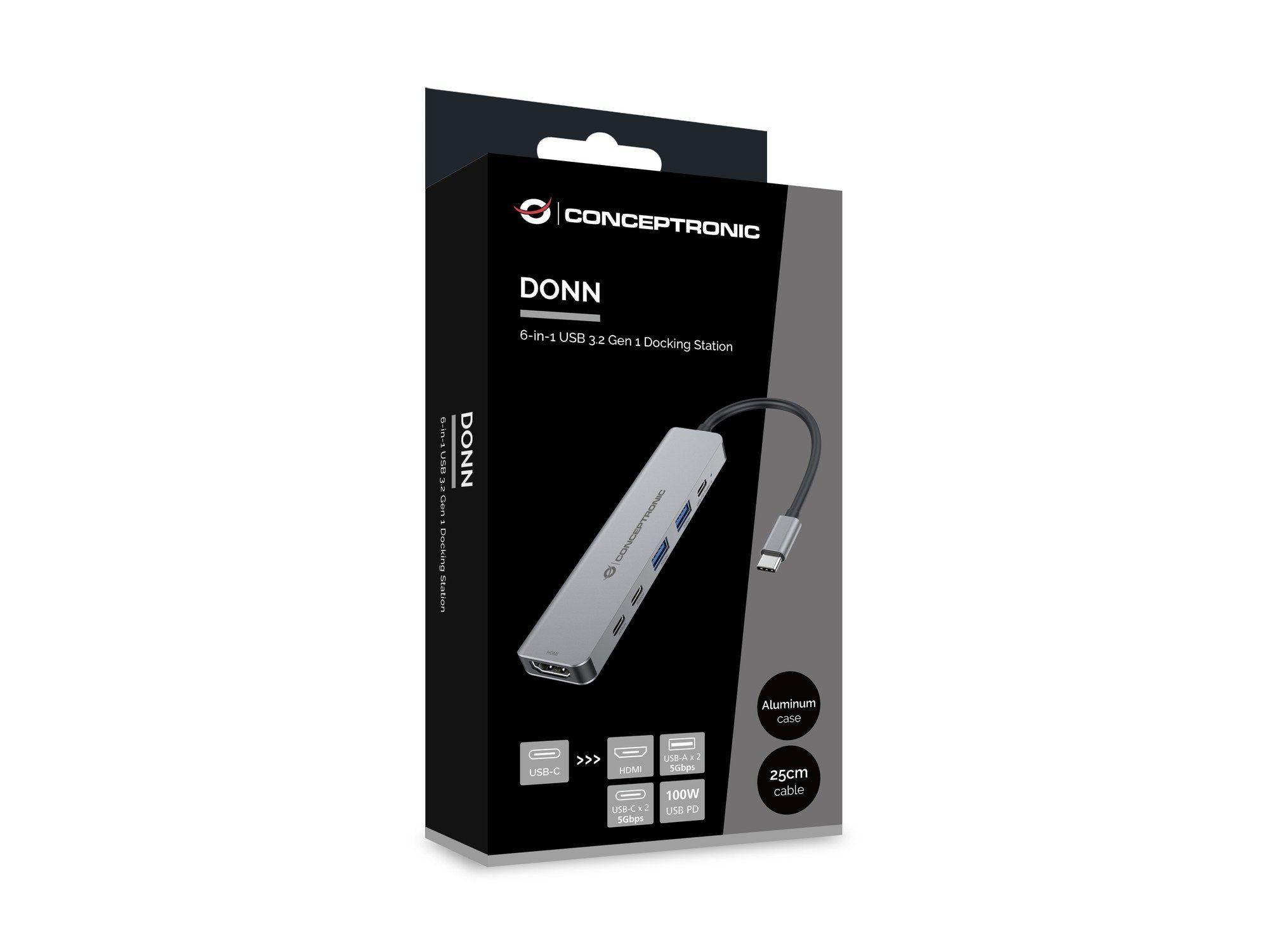 Dock USB-C CONCEPTRONIC DONN33G (0,25 m - Prateado) — miniatura 8