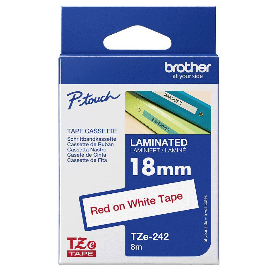 Fita de Impressão BROTHER TZe-242 (Texto Vermelho sobre Fundo Branco), miniatura 3