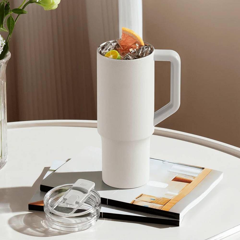 Caneca Térmica XIAOMI Straw Mug (Silicone, aço inoxidável 316L - Branco) — miniatura 6