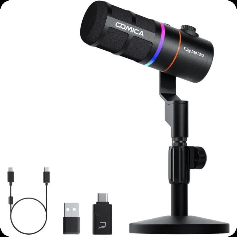 Microfone Gaming Sem Fios COMICA EJoy D10 PRO(D) (Microfone dinâmico sem fios - USB - Preto)