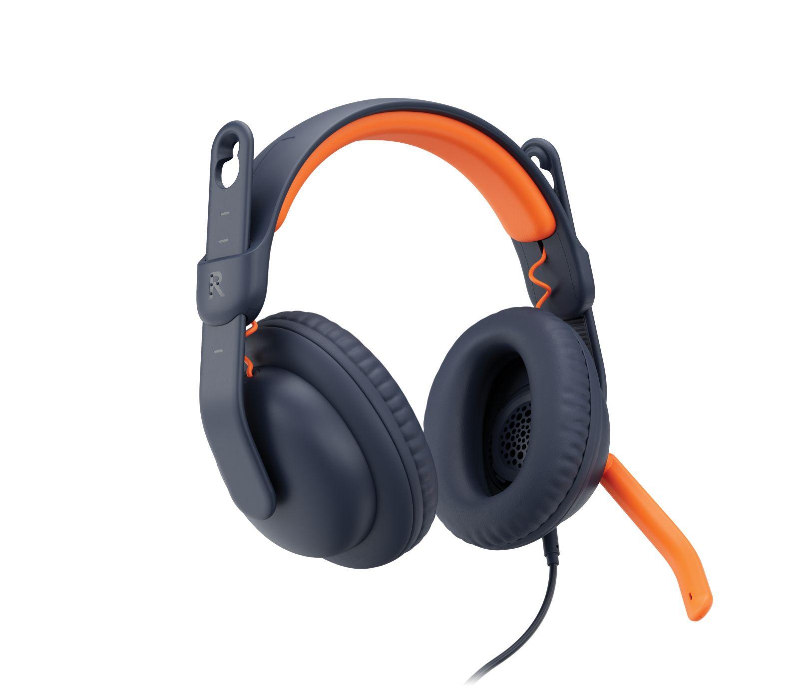 Headset LOGITECH Zone Learn (Binaural - Com fios - Circum-aural - Azul e Laranja)