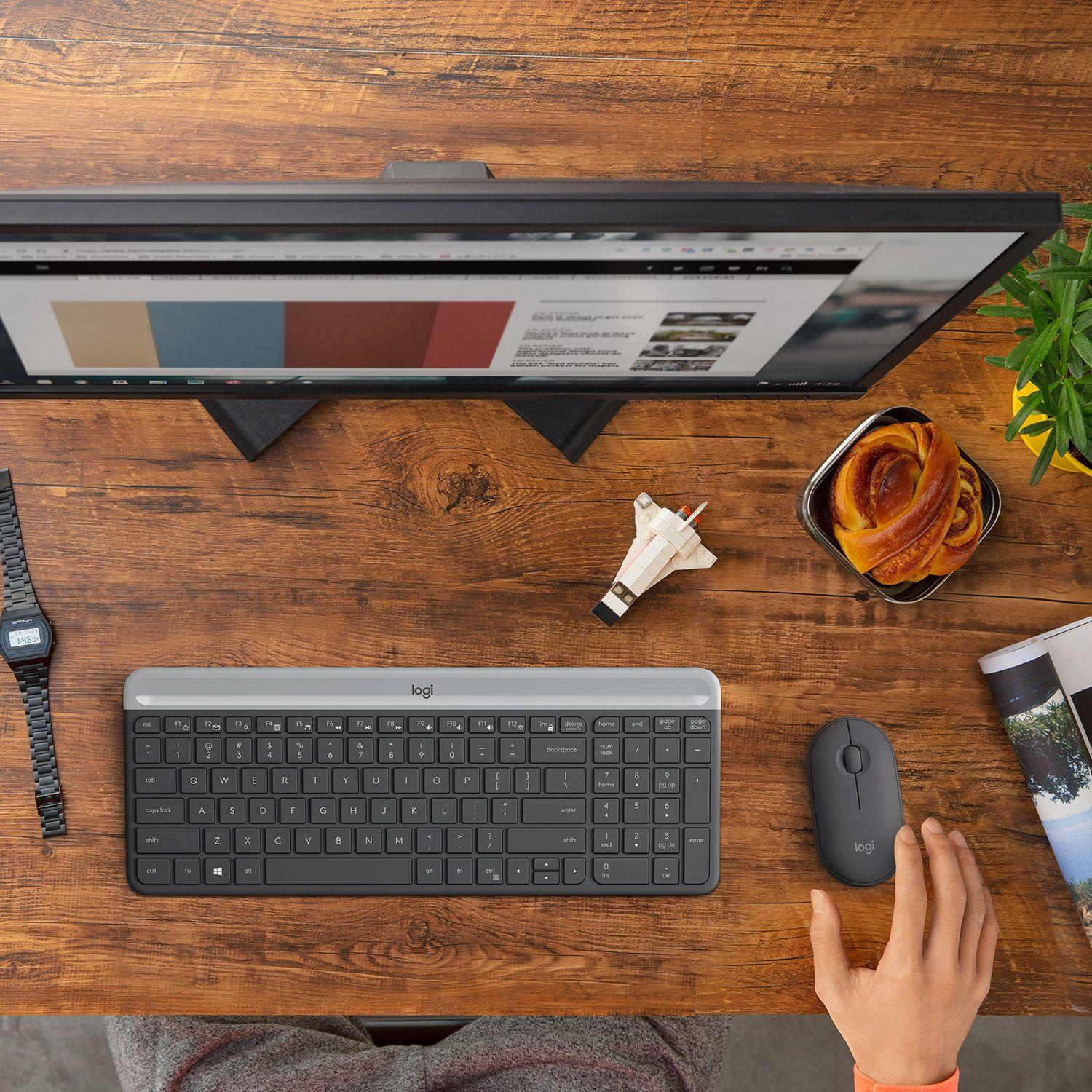 Teclado e Rato LOGITECH Slim MK470 (Belga - Tamanho completo - RF Wireless - Grafite), miniatura 9