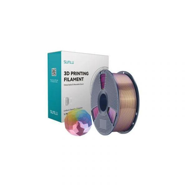 Filamento de Impressão 3D SUNLU PLA+ Silk FC BPRG (Azul/Roxo/Vermelho/Dourado)
