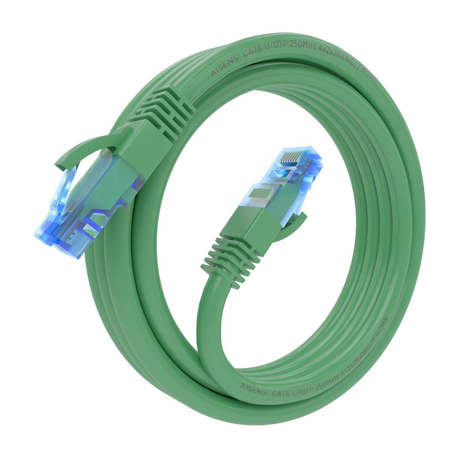 Cabo de Rede AISENS A135-0811 (2 m - Cat6 - RJ-45 - Verde) — miniatura 2