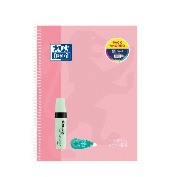 Pack de Caderno OXFORD Europeanbook 10 Touch A4+ (cores pastel sortidas)