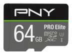 Cartão de Memória PNY PRO Elite 64GB (64GB - Classe 10 - 100 MB/s - Preto e Cinzento)