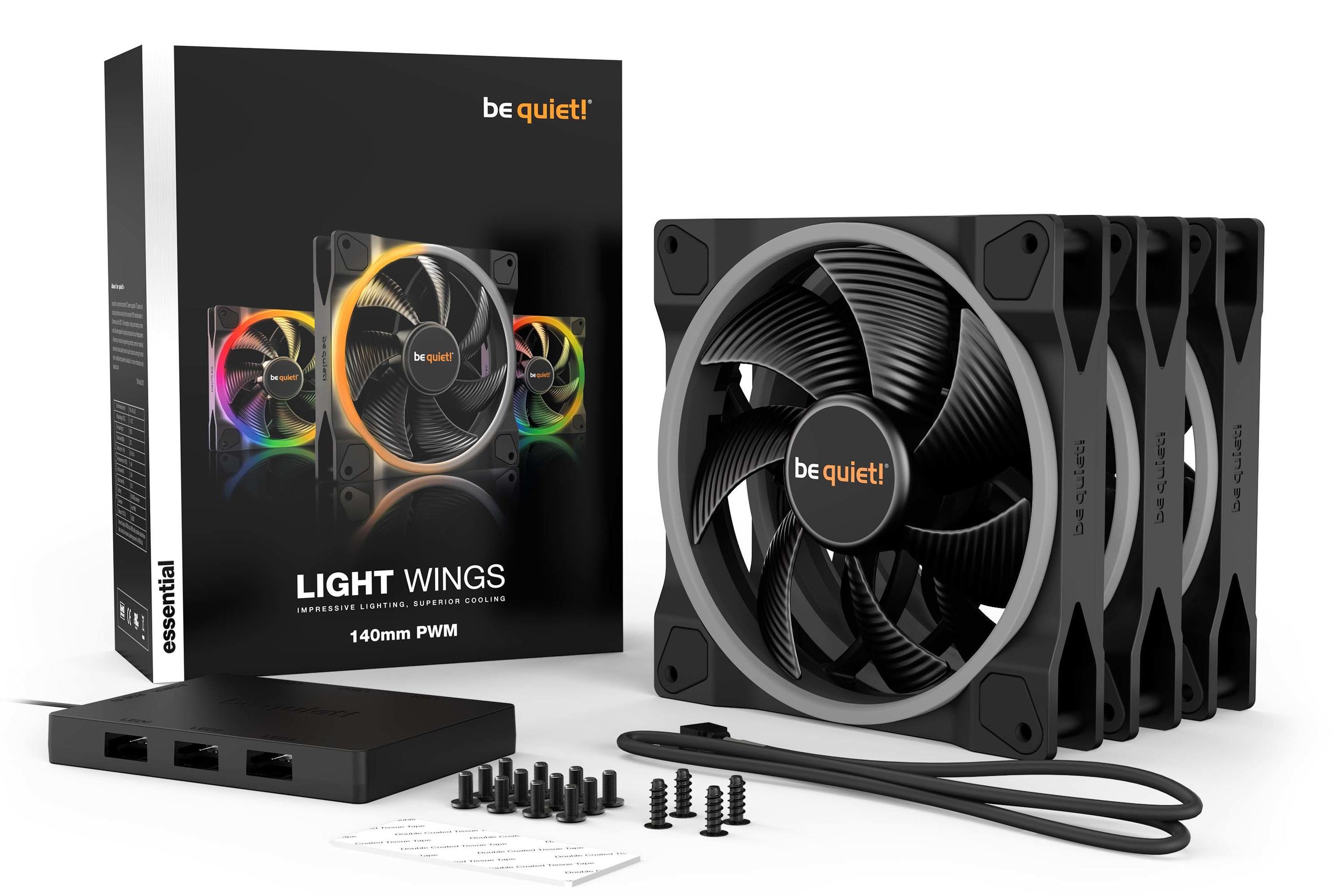 Conjunto de Ventoinhas para Caixa PC BE QUIET! Light Wings 140mm PWM Triple Pack (Não suportado - 3,84 W - Preto), miniatura 6