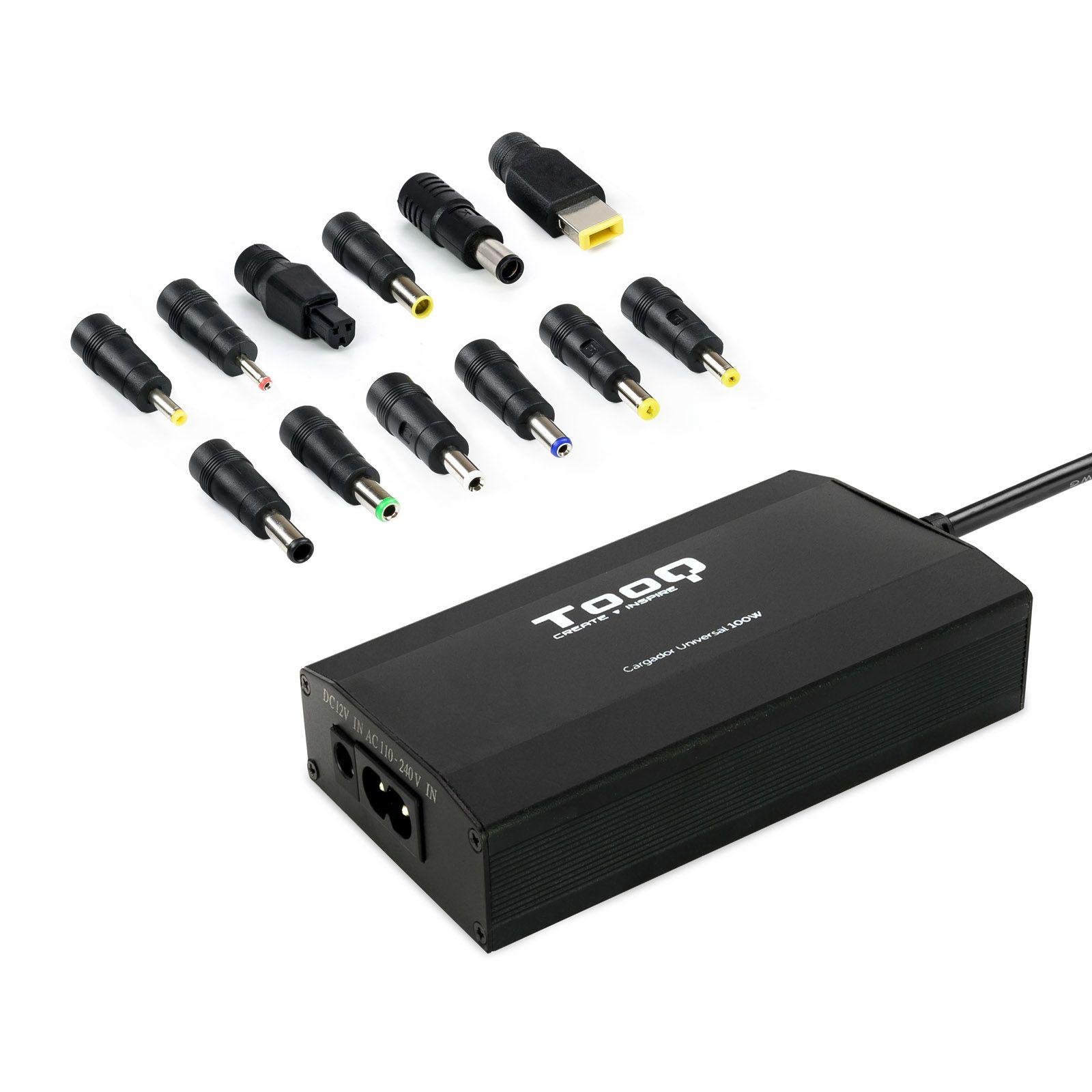 Carregador Universal de Portátil TOOQ TQLC-100BS01M (100 W - 2 A - 5-24 V - Preto)