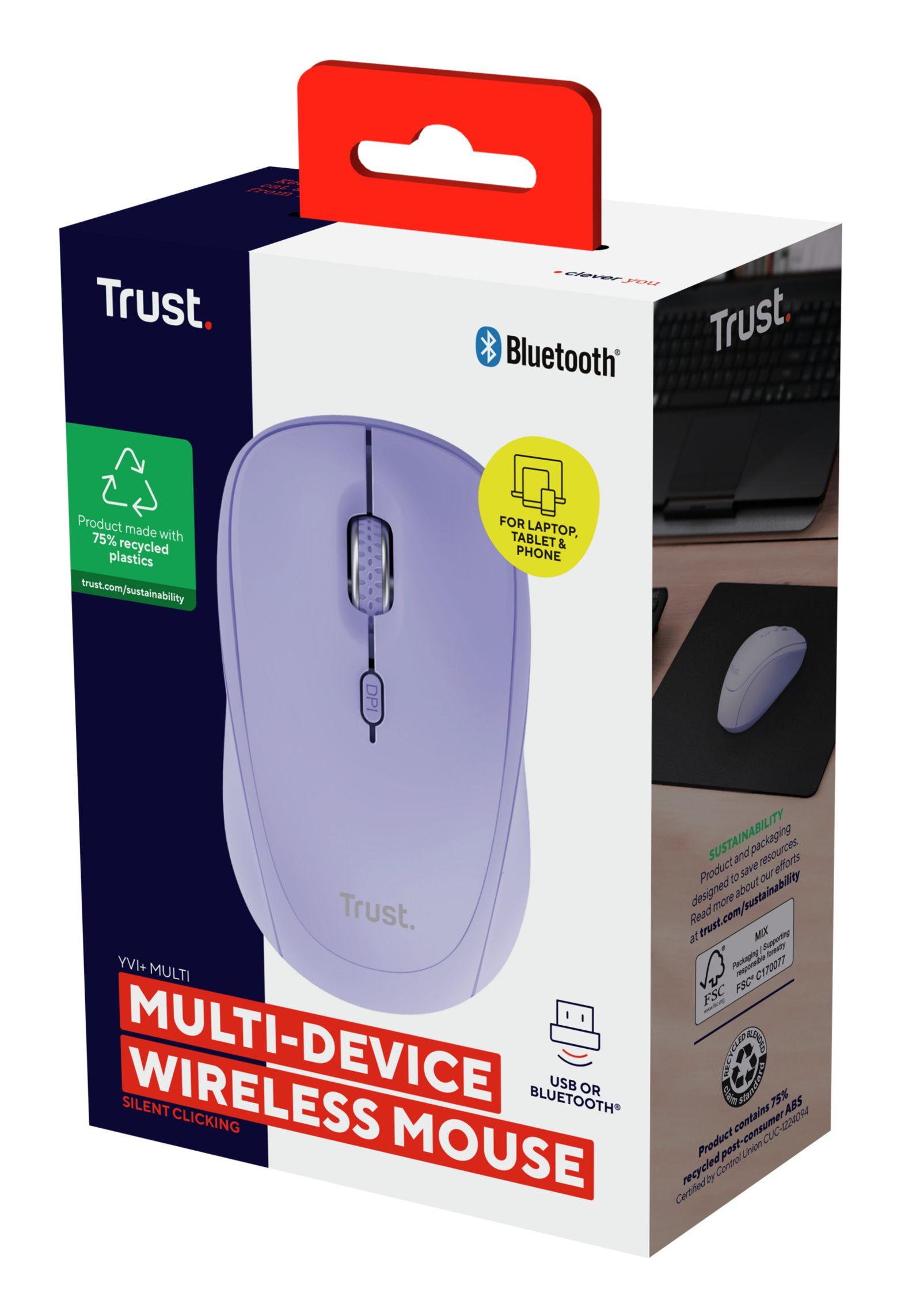 Rato TRUST Yvi+ (Ambidestro - 1600 DPI - Ótico - Violeta), miniatura 5