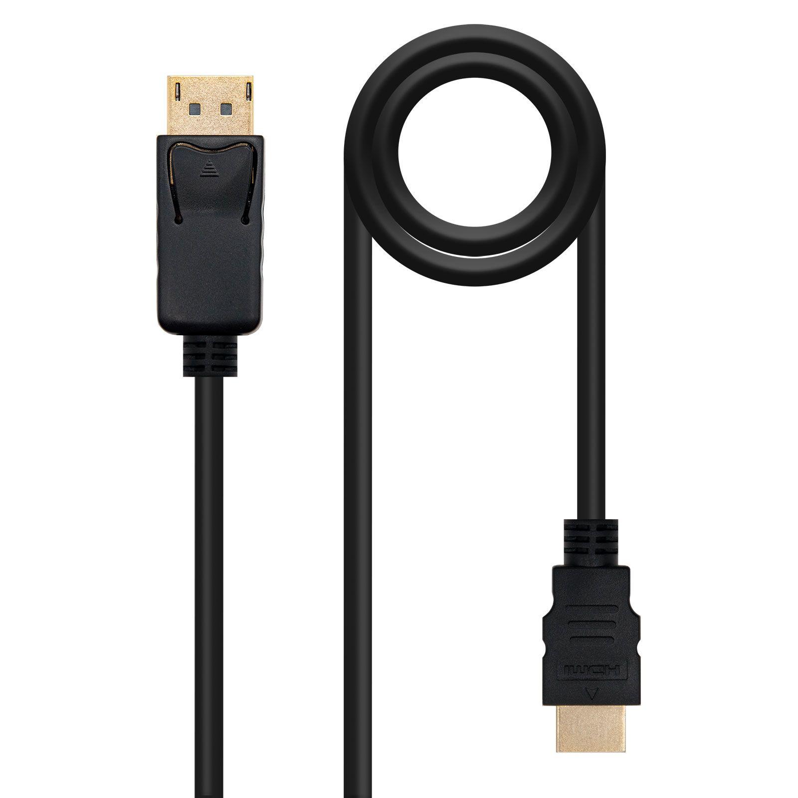 Cabo Conversor DisplayPort para HDMI NANOCABLE 10.15.4302 (2 m - HDMI Type A - Preto)