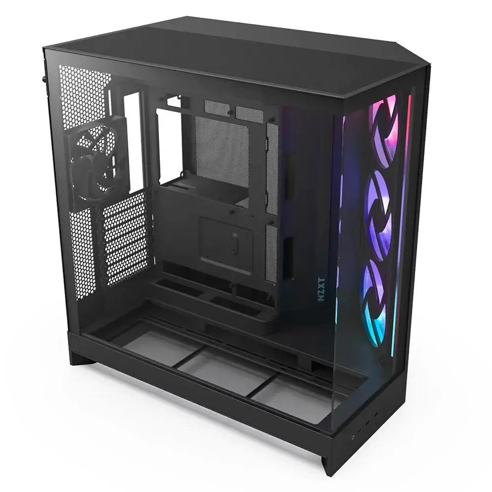 Caixa PC NZXT H9 Flow RGB (2025) (ATX, EATX, micro ATX, Mini-ITX - Midi Tower - Vidro temperado, SGCC, rede - Preto) — miniatura 2