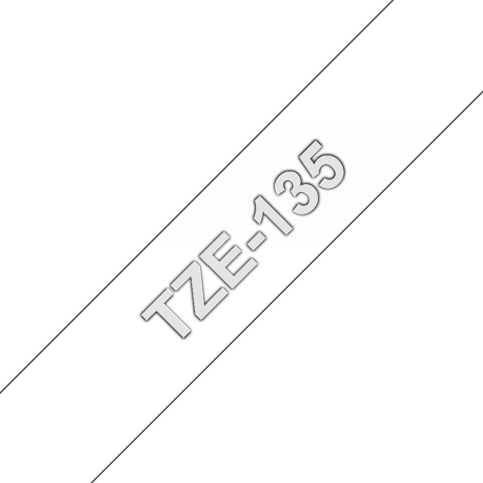 Fita de Etiquetas BROTHER TZe-135 (Branco sobre Transparente)