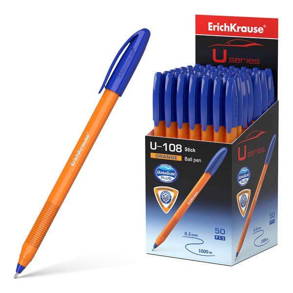 Caneta Esferográfica ERICHKRAUSE U-108 (Corpo Laranja)