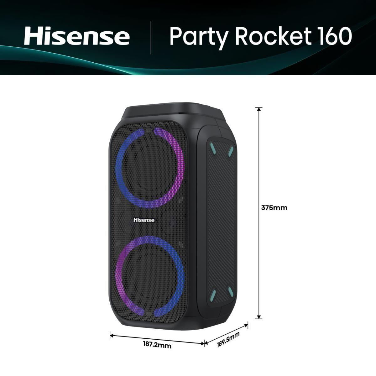 Coluna de Festa HISENSE Party Rocket 160 (160 W - Com fios e sem fios - Preto), miniatura 2
