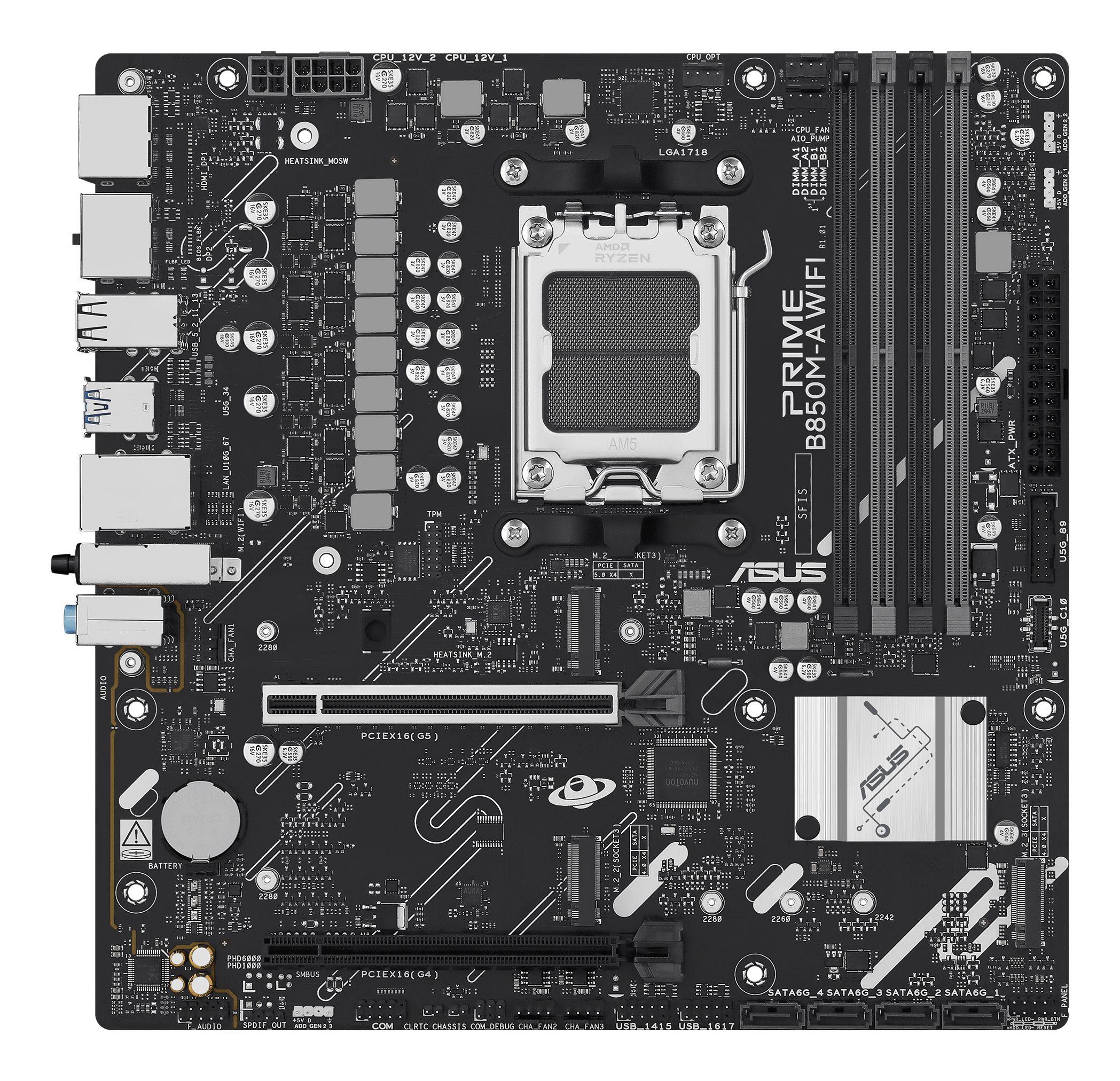 Motherboard ASUS PRIME B850M-A WIFI (AM5 - micro ATX - Duplo canal - Multicor) — miniatura 2