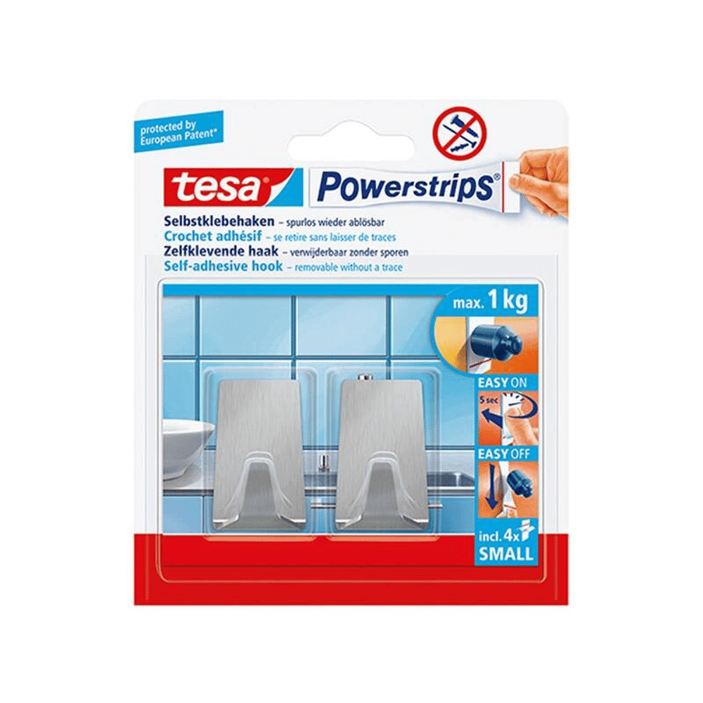 Gancho de Parede Adesivo TESA Powerstrips Small 57066-00000-20 (Metal Retangular), miniatura 3