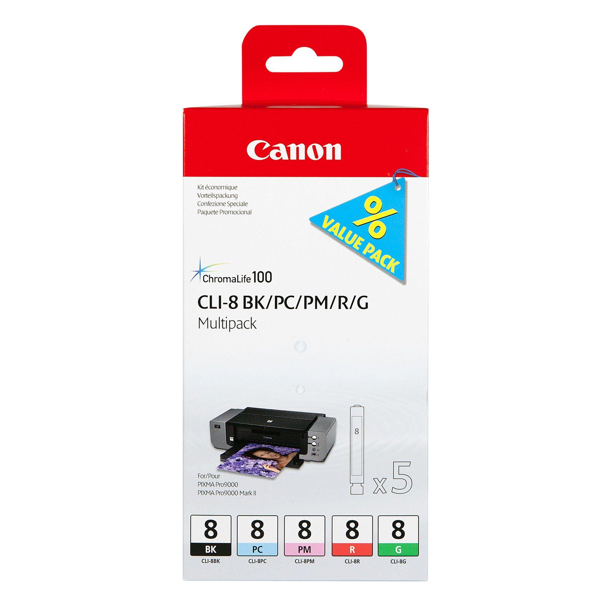 Tinteiro Multipack CANON CLI-8 (Pixma Pro 9000 - 5 unidades), imagem 1