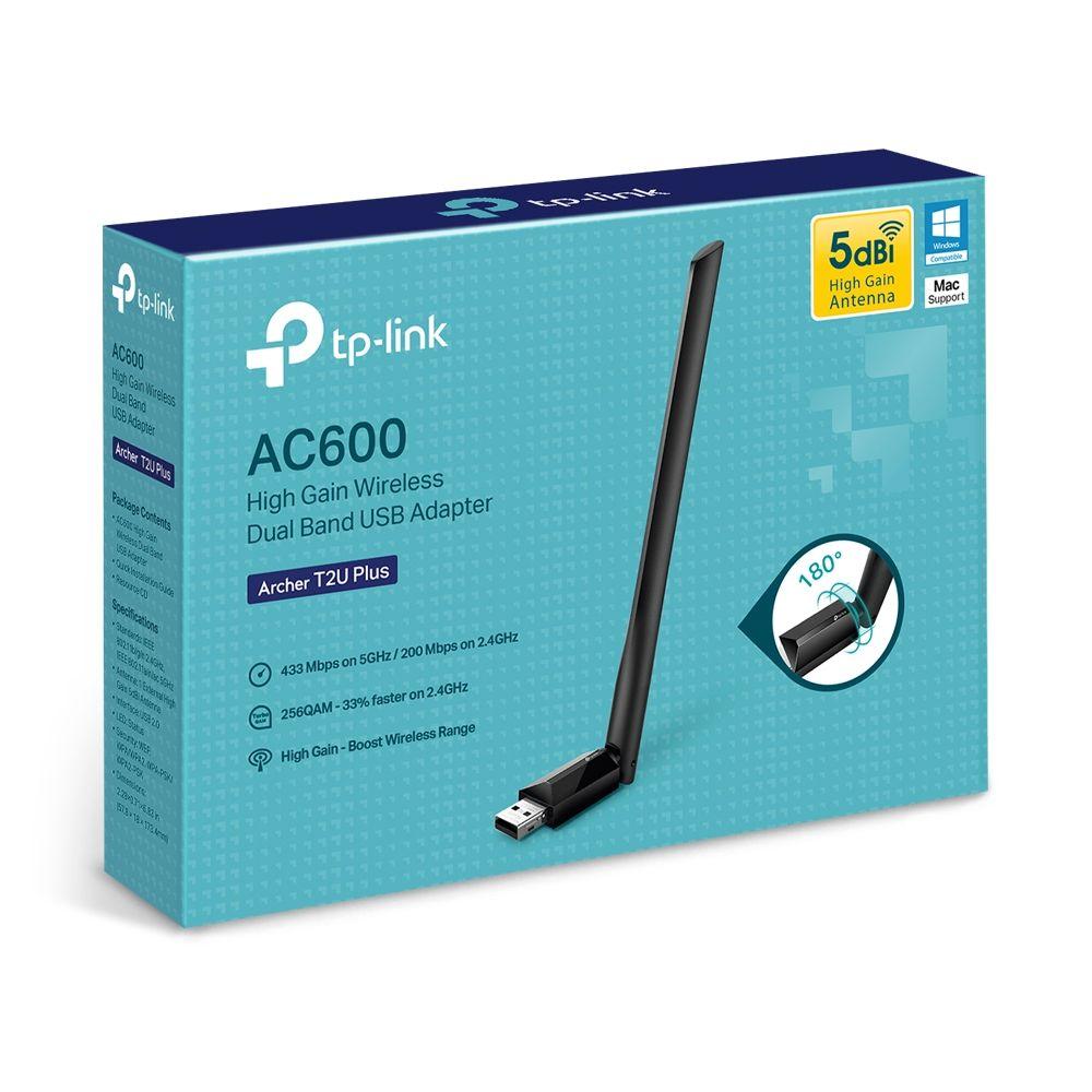 Adaptador USB Wi-Fi TP-LINK Archer T2U Plus (Wi-Fi 5 - Banda dupla - 600 Mbit/s - Preto) — miniatura 4