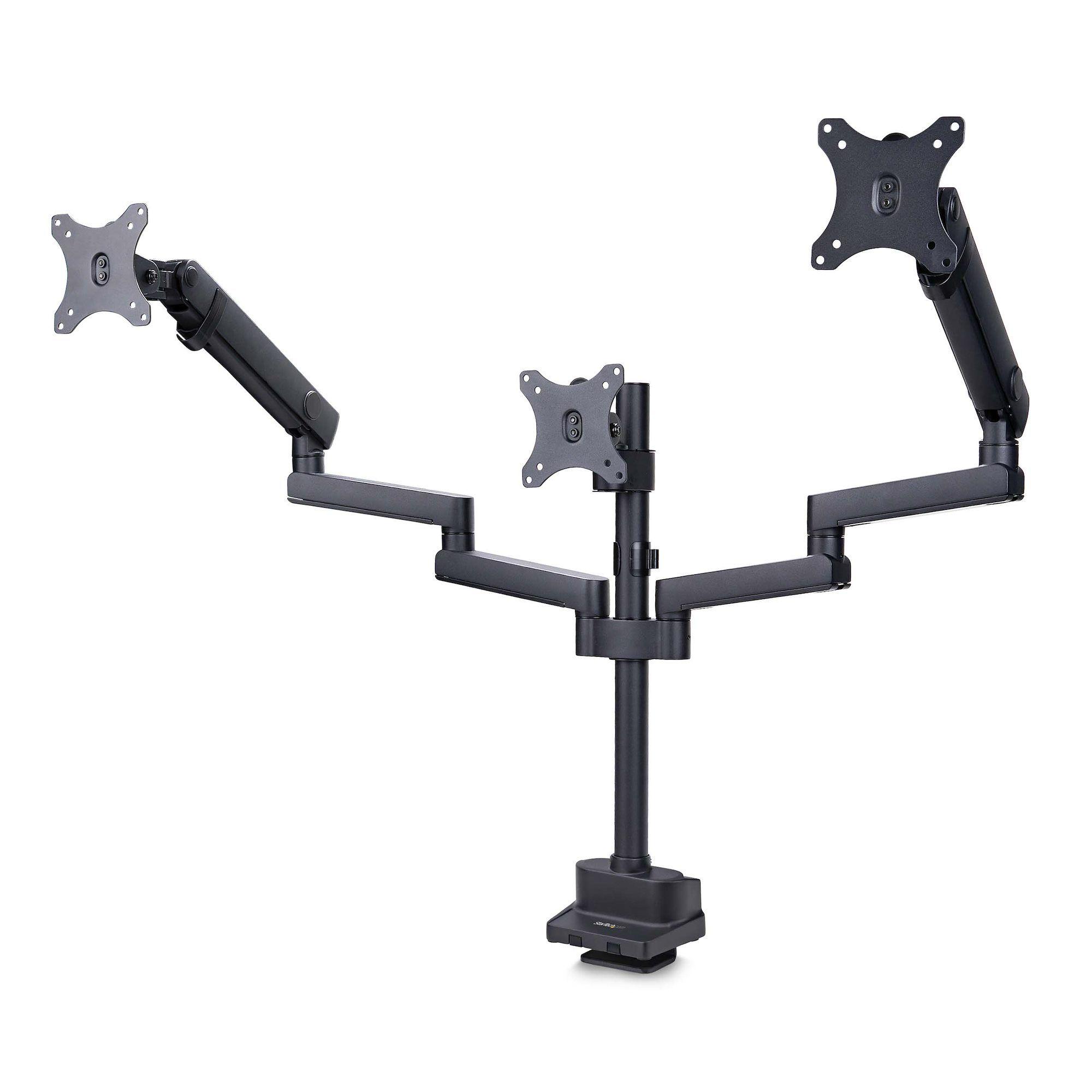 Suporte de Secretária STARTECH 3MP2AG-MONITOR-ARM (3 Monitores até 27" - VESA 75x75/100x100 - Preto)