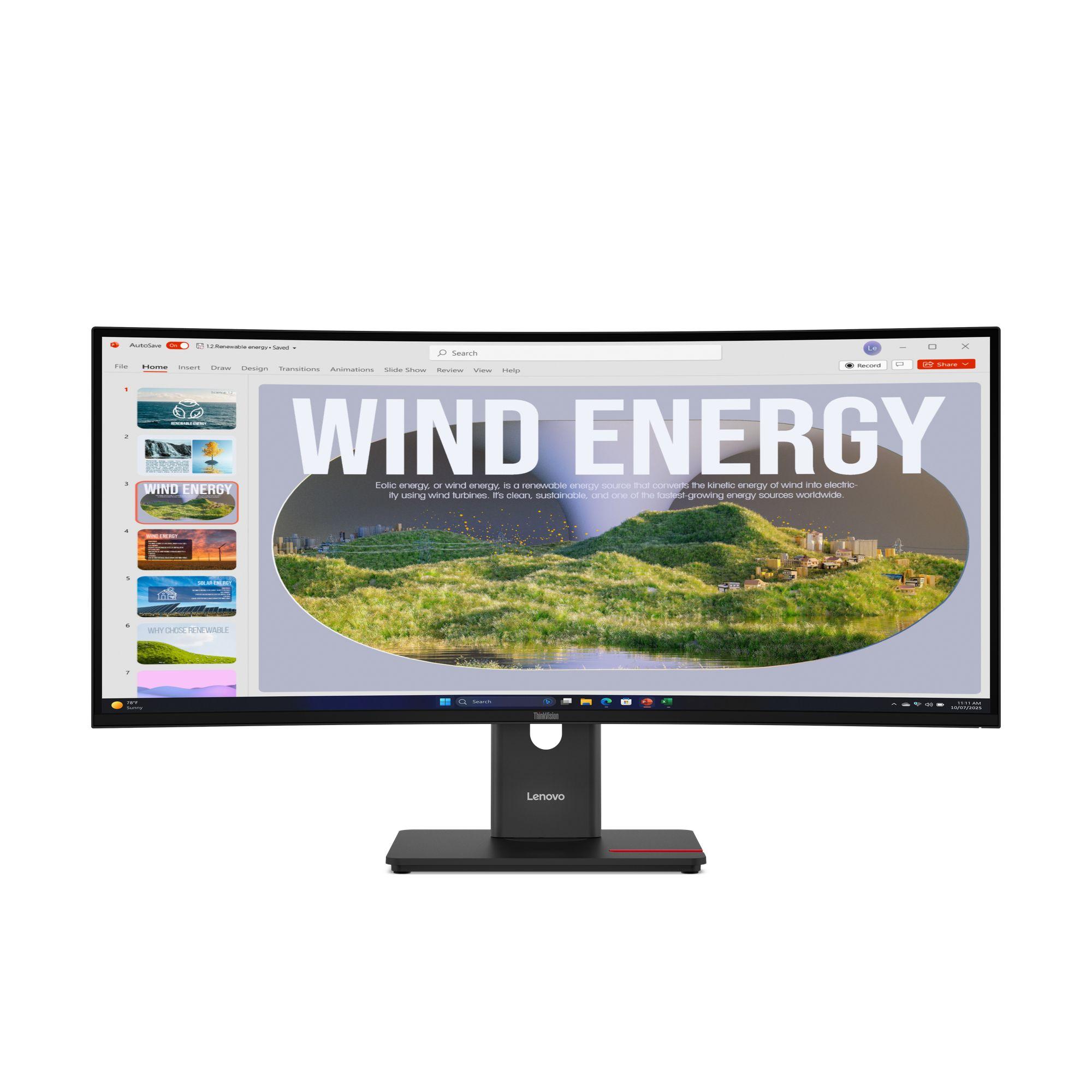 Monitor LENOVO ThinkVision T34WD-40 (34" - VA - 120 Hz - Preto), miniatura 2