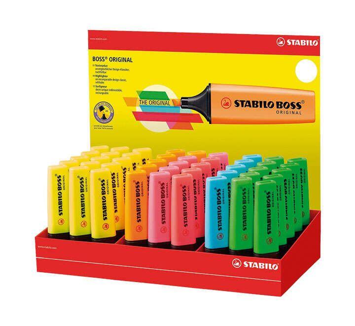 Marcadores Fluorescentes STABILO BOSS ORIGINAL 70 (Cartão e plástico - 6 Cores Sortidas)