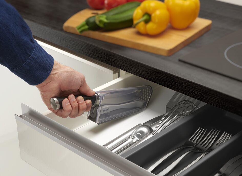 Faca de Chef TEFAL Ever Sharp K2569004 (Aço inoxidável - Preto/Inox) — miniatura 4