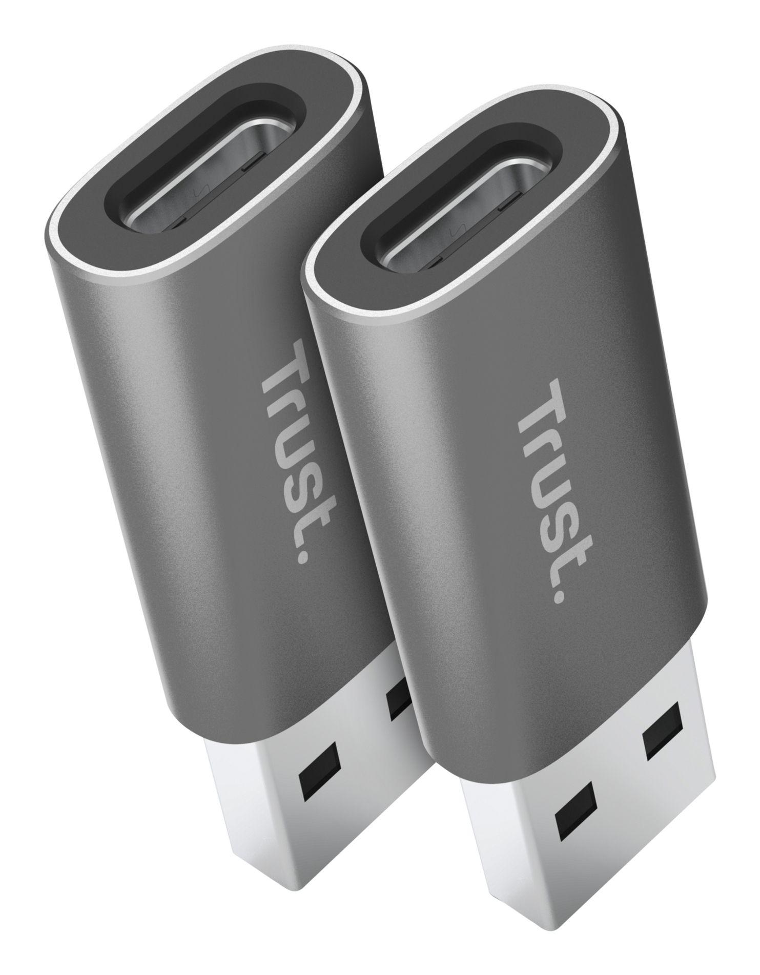 Adaptador USB-A para USB-C TRUST Calyx 25573 (USB Type-A - USB Type-C - Cinzento) — miniatura 2
