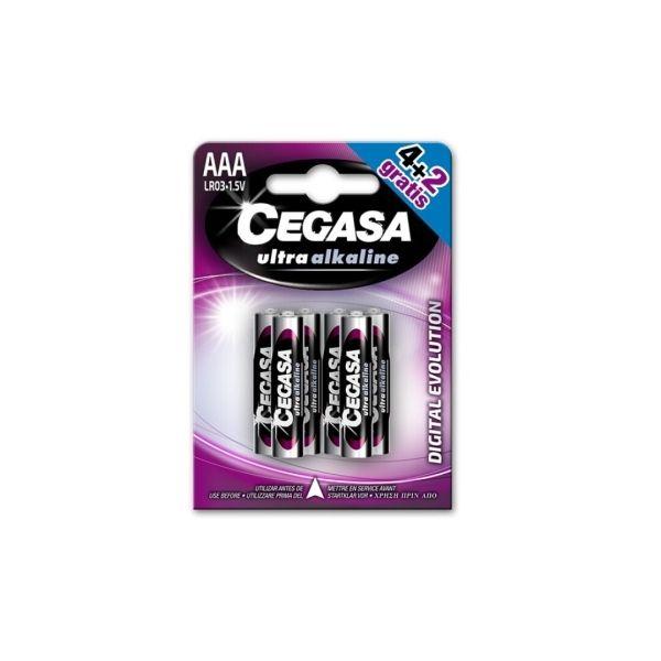 Pilhas Alcalinas CEGASA Ultra Alcaline (LR03 AAA - Pack de 6)