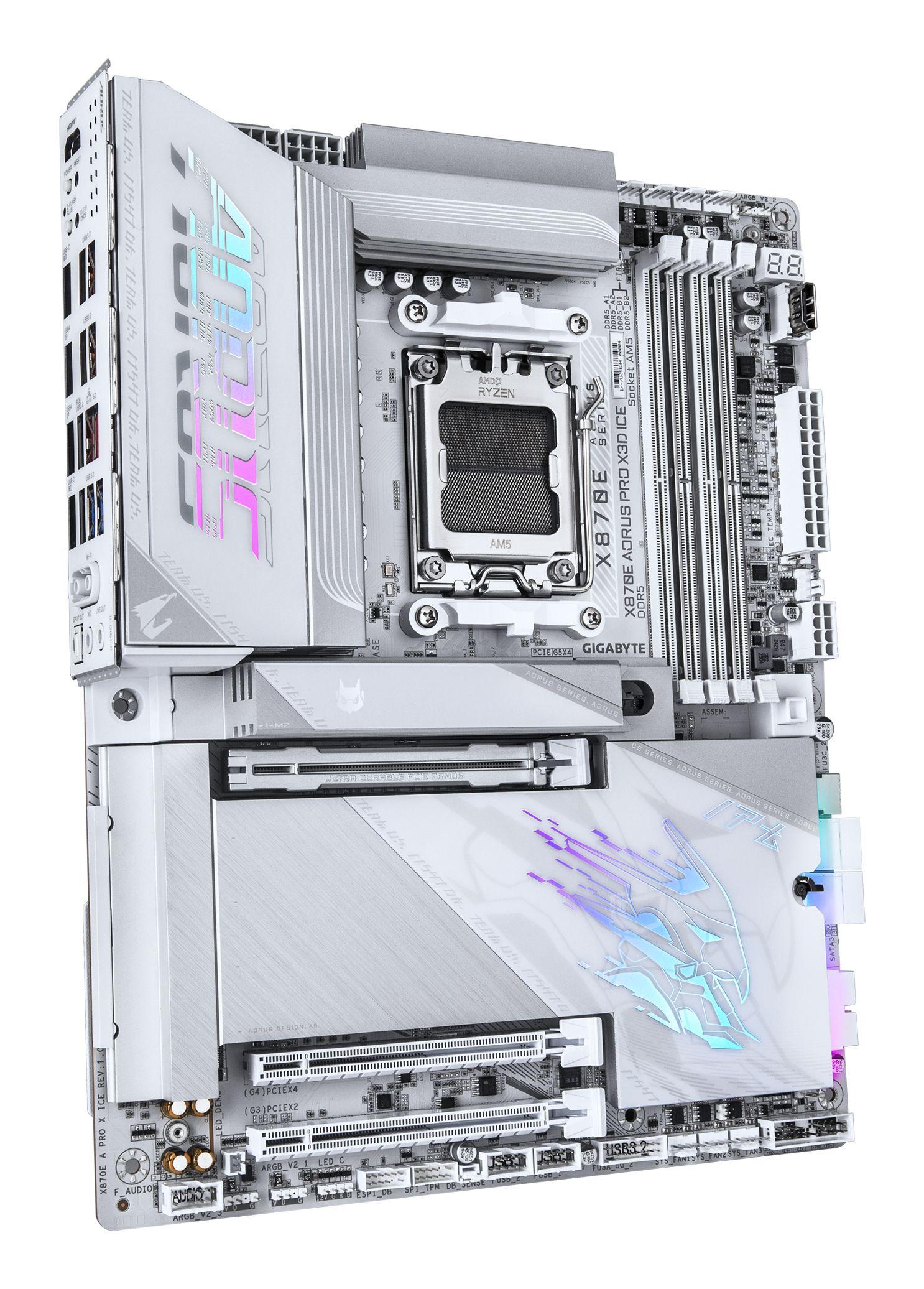Motherboard GIGABYTE X870E AORUS PRO X3D ICE (AM5 - ATX - Duplo canal - Branco), miniatura 3