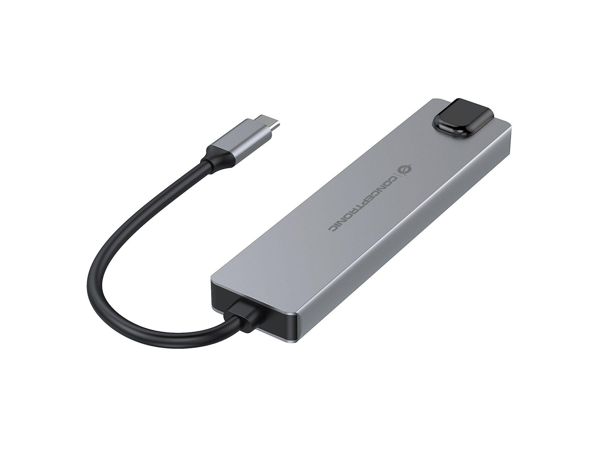 Base de Ligação USB-C CONCEPTRONIC DONN29G (0,25 m - 2 x USB 3.2 Gen 2 - Cinzento) — miniatura 2