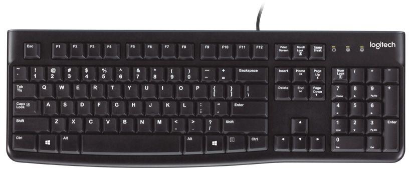 Teclado LOGITECH K120 (Espanhol - Tamanho completo - USB - Preto)
