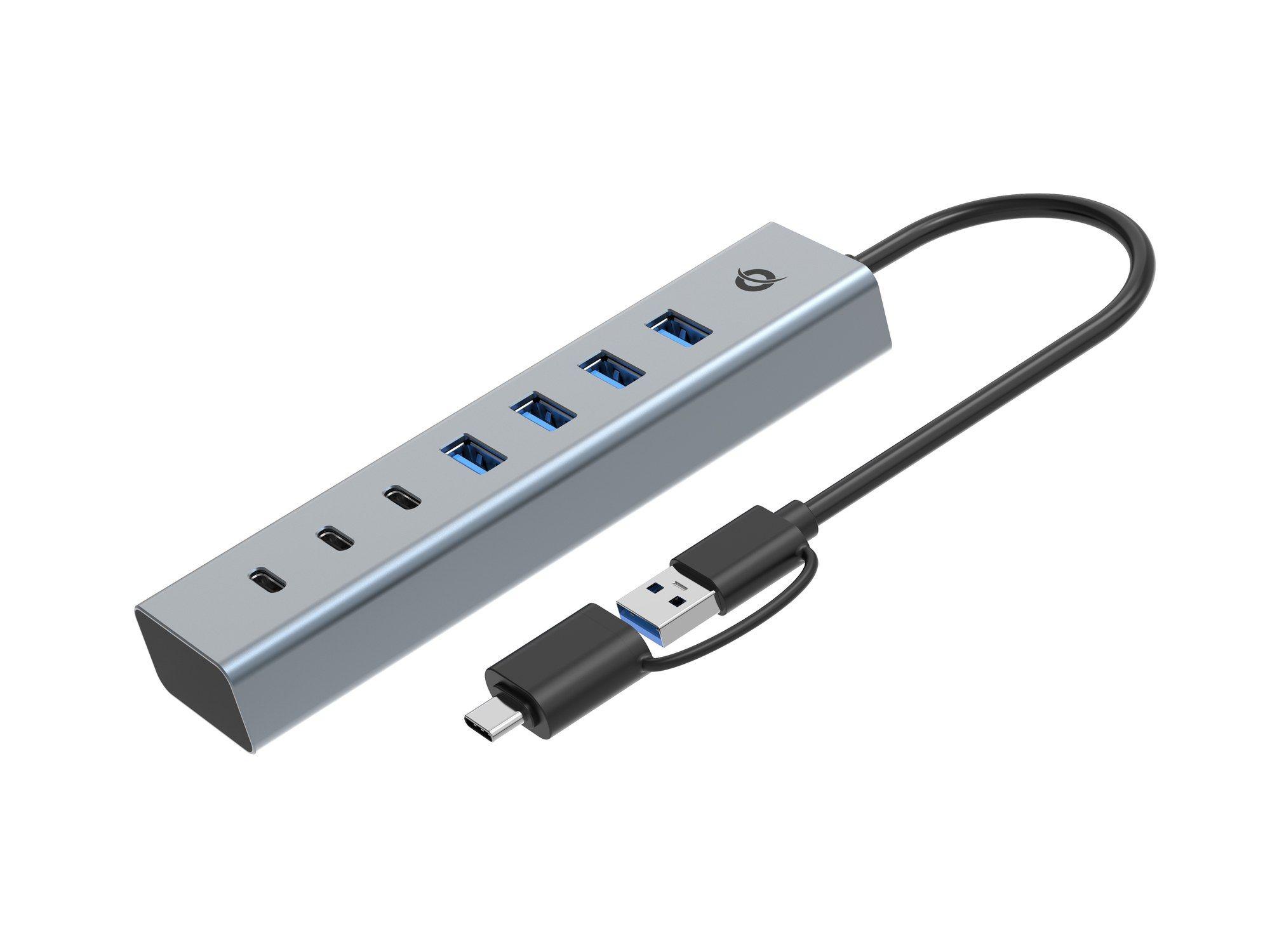 Hub USB-C CONCEPTRONIC HUBBIES20GP (0,25 m - USB 3.2 Gen 1 Type-C - Cinzento), miniatura 2