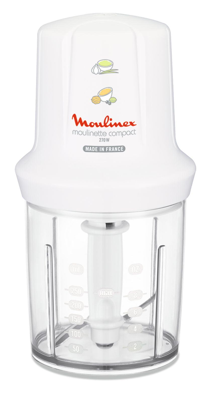 Picadora MOULINEX Moulinette Compact DJ300110 (270 W - 0,25 l - Plástico - Branco)