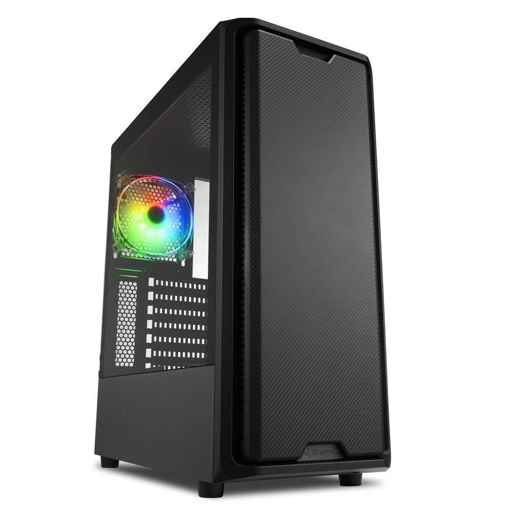 Caixa de Computador SHARKOON SK3 RGB (ATX, Micro ATX, Mini-ITX - Midi Tower - RGB multicolorida - Preto), miniatura 2