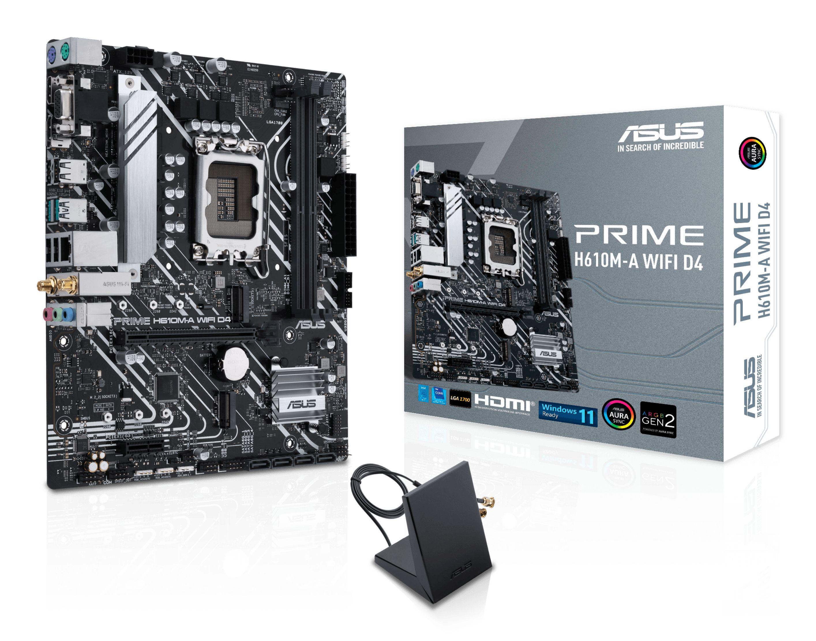 Motherboard ASUS PRIME H610M-A WIFI D4 (LGA 1700 - micro ATX - Duplo canal) — imagem 1
