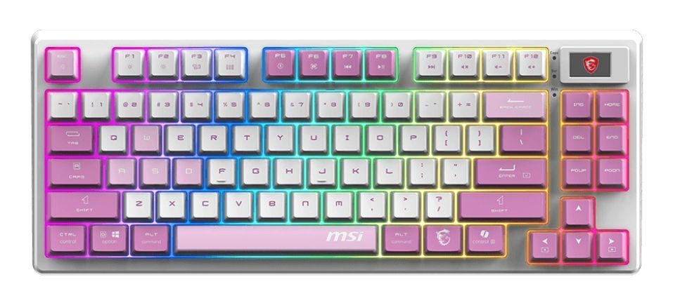 Teclado MSI FORGE GK600 TKL Wireless (Espanhol - Kailh Low-Profile White - USB + Bluetooth - Violeta)