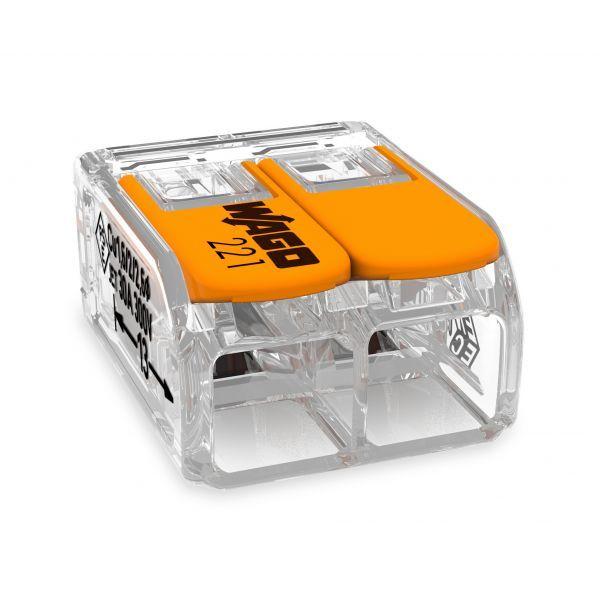 Conetor Elétrico WAGO 221-612 (Laranja e Transparente)