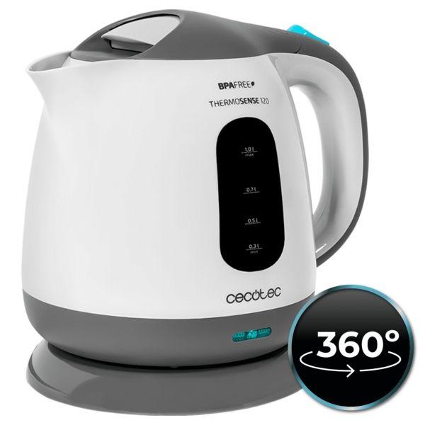 Jarro Elétrico CECOTEC ThermoSense 120 (1100 W - 1 L - Plástico - Branco)