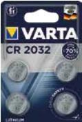 Pilha Botão VARTA CR2032 (3V - Pack 4)