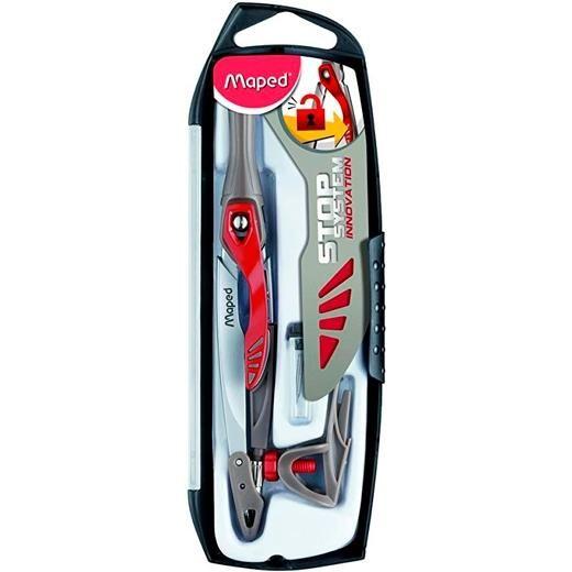 Compasso MAPED Stop System 070530 (Metal - Cinzento e Vermelho)