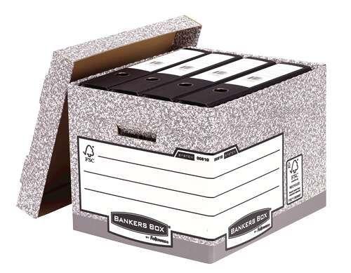 Contentor de Ficheiro FELLOWES Bankers Box System (Cartão - Cinza)