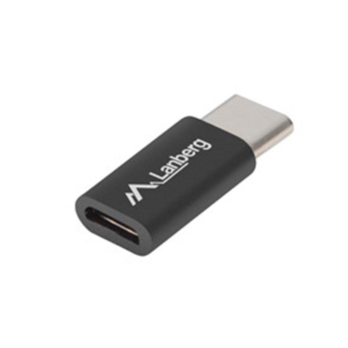 Adaptador USB-C para Micro-USB LANBERG AD-UC-UM-02 (Micro-USB 2.0 Tipo B - USB 2.0 Tipo C - Preto)
